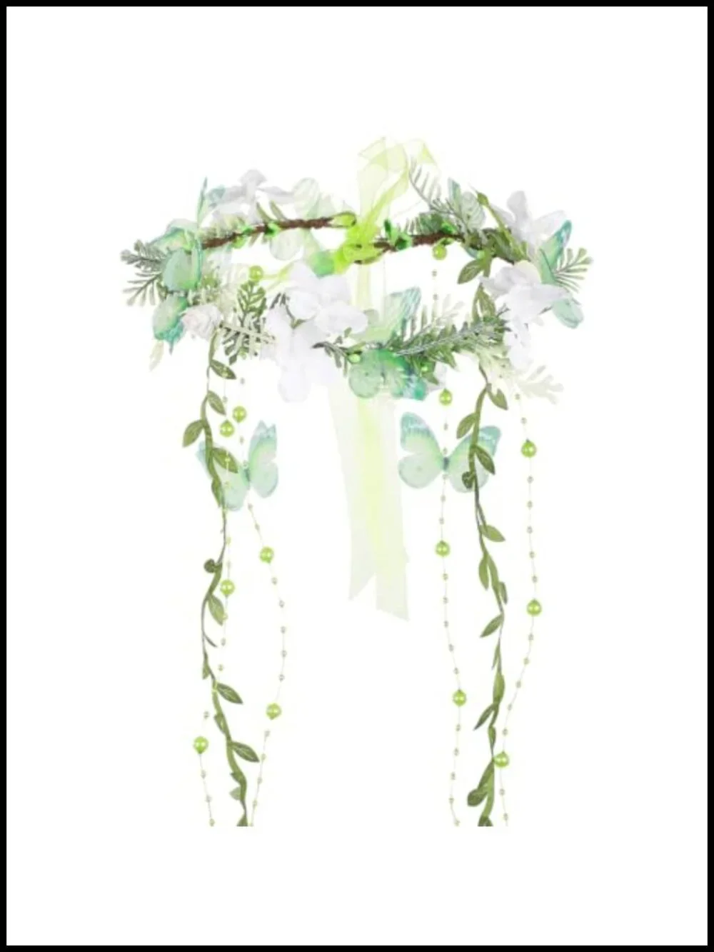 Butterfly Tassel Flower Crown with Arm Wraps 3pc Renaissance Costume